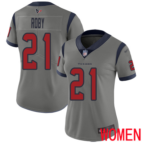 Houston Texans Limited Gray Women Bradley Roby Jersey NFL Football #21 Inverted Legend->youth nfl jersey->Youth Jersey